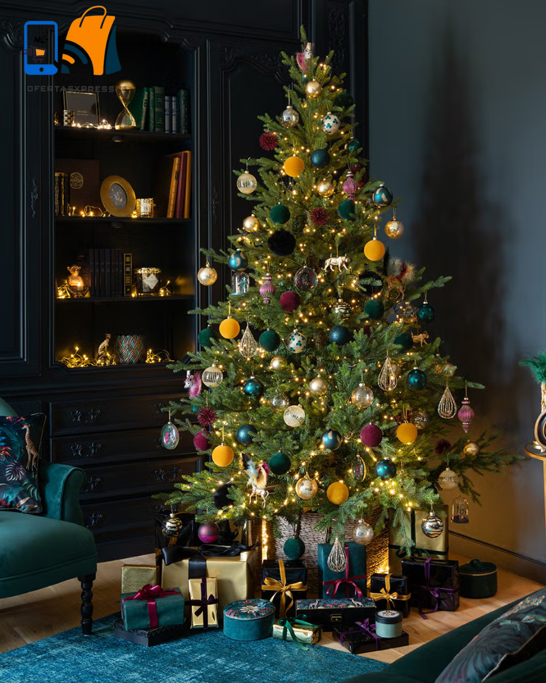 ARBOL DE NAVIDAD 1.80metros + 11 CJS. LUCES NAVIDEÑAS 3metros